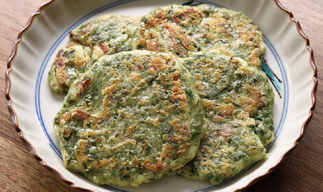 人参の葉のガレット風