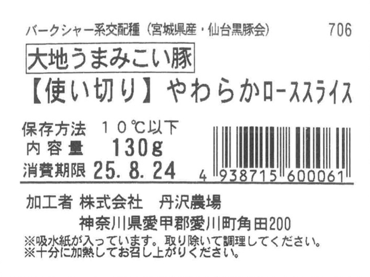 【使い切り】やわらかスライス大地うまみこい豚ロース_4