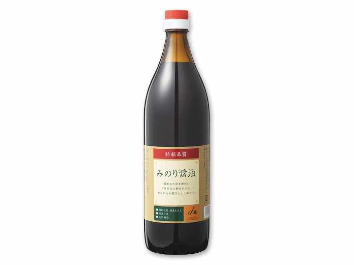 大地を守る会　BBマルシェ　みのり醤油（国産丸大豆）・900ML　特級　by