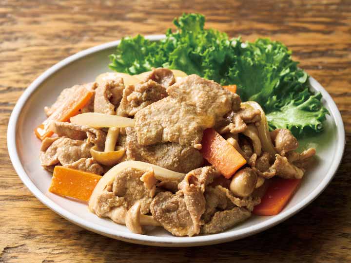 野菜をくわえて　丹沢高原豚味付き生姜焼き用