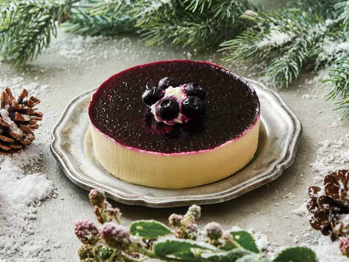 北海道産チーズのブルーベリーレアチーズケーキ