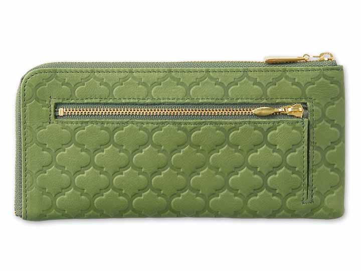 国産ワンステップレザー長財布（グリーン）_2