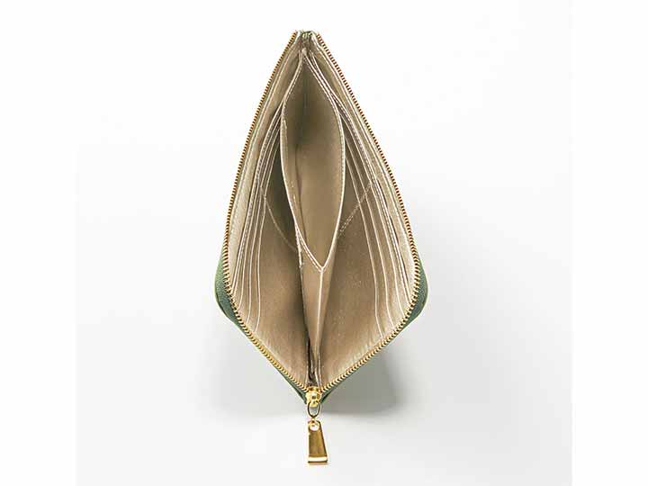 国産ワンステップレザー長財布（グリーン）_4