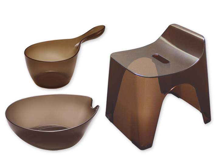 ＨＵＢＡＴＨ（ヒューバス）　3点セット（座面高25ＣＭ）クリアブラウン