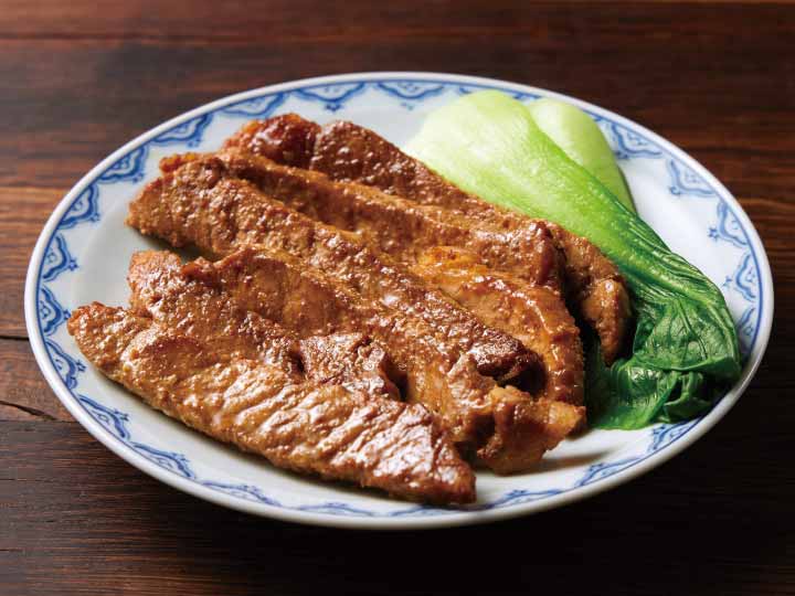 豚ロースのやわらかスティックステーキ　甜麺醤ソース