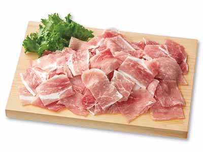 冷凍　大地うまみこい豚モモ薄切り・バラ凍結（炒め物用）写真