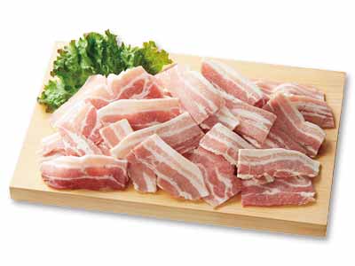 徳用 冷凍 大地うまみこい豚バラひとくちカット・バラ凍結(炒め物用)写真