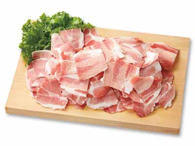 徳用冷凍大地うまみこい豚小間切れ・バラ凍結写真