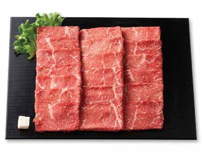 冷凍短角牛モモやわらかスライス(焼きしゃぶ用)写真