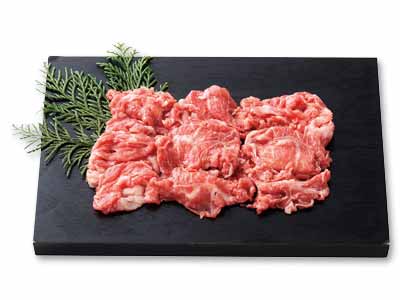 お試し短角牛小間切うす切り写真