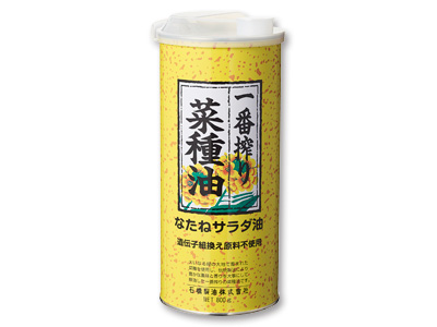 石橋製油のなたねサラダ油(丸缶)写真