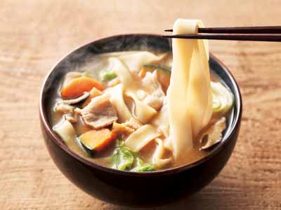 国産小麦の甲州風ほうとう(味噌味)写真