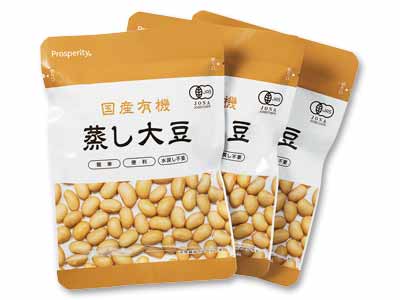 国産有機蒸し大豆写真