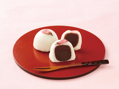 季節の上用饅頭 桜写真