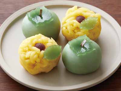 夏の上生菓子セット(向日葵・青柿)写真