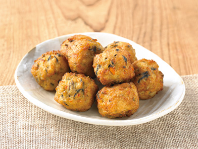ごぼうとひじきのふんわり鶏肉団子写真