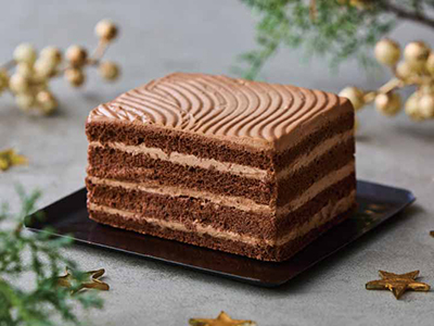 有機チョコレートと生クリームのケーキ写真