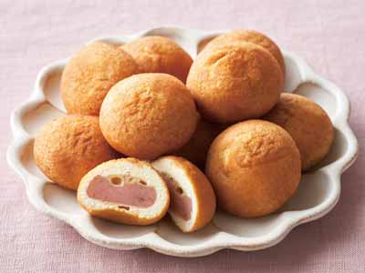 春を楽しむ 桜のミニあんドーナツ(桜葉香る白あん入)写真