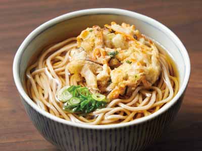 4種の国産野菜と小あみのミニかき揚げ蕎麦（冷凍）写真