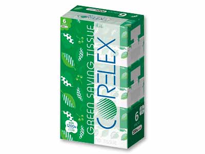 コアレックスグリーンセイビング(箱なしティッシュ)6P写真