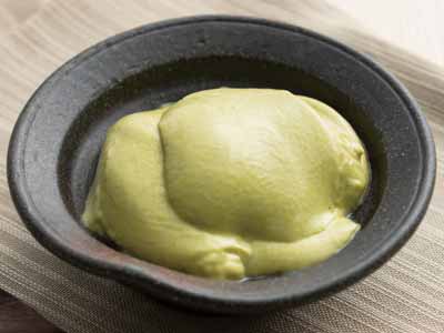 国産大豆の豆乳使用 おとうふ屋さんの抹茶プリン写真