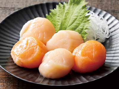 オホーツク産 赤玉ほたて貝柱(刺身用)写真