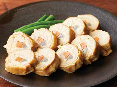 ゴボウとニンジンのチキンロール(神山鶏)写真