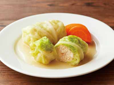 鶏肉であっさり仕上げた国産ロールキャベツ写真