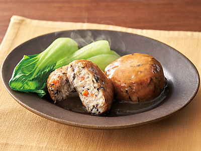 ひじきと野菜入りふんわりおさかな団子の和風あんかけ写真