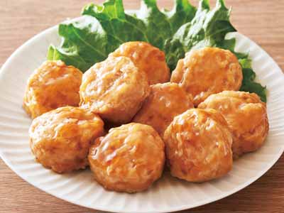 お料理に便利! 大粒でふっくらした鶏肉団子写真