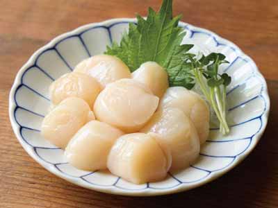 北海道産ほたて貝柱（生食用）写真