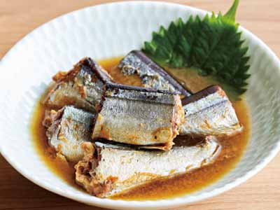 三陸沖でとれた骨まで食べられる浅炊きさんま写真