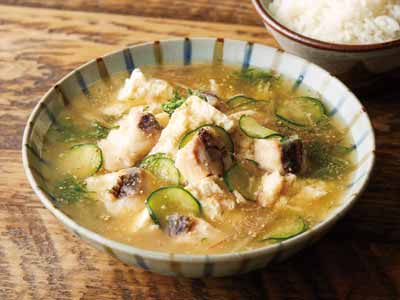 鯛だしで食べる国産真鯛の冷や汁写真