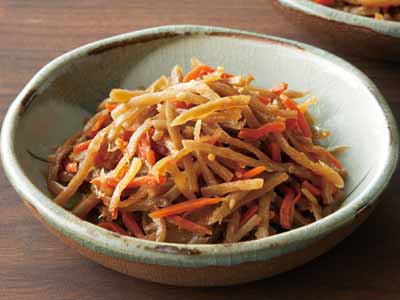 あると便利な副菜　ごぼうとニンジンのきんぴら写真