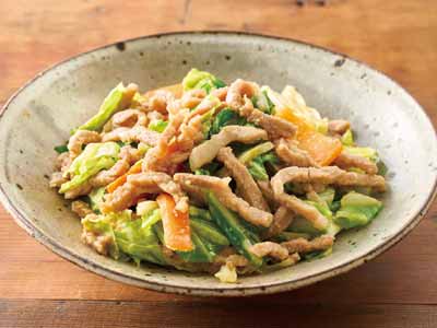 キャベツがおすすめ 野菜を加えて こく旨味噌だれの味付け豚肉(細切)写真