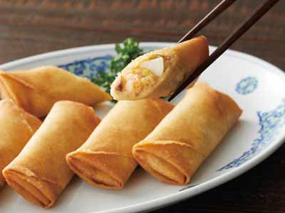 【ＢＢ半額！】フライパンで海鮮ゴロッと春巻写真