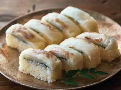 五島列島産 椿真鯛の棒寿司(ノーカット)写真